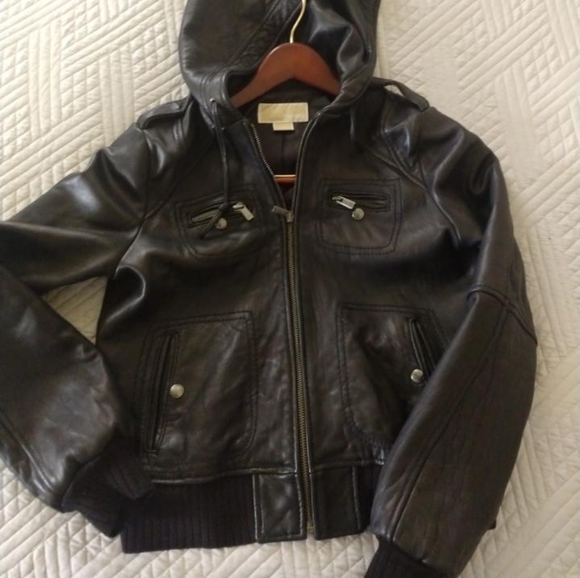 Michael Kors Leather Coat - Picture 2 of 3